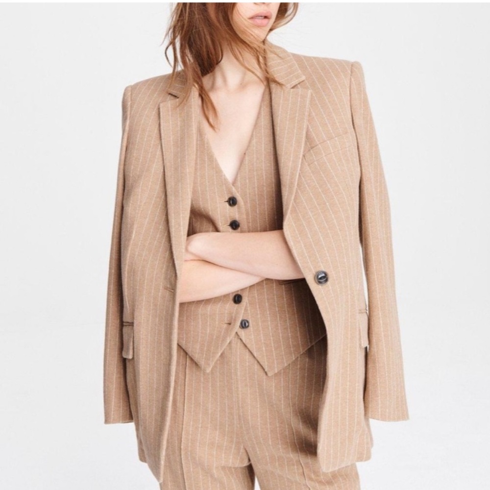 NOT FOR SALE: Rag & Bone Ames Cotton Boyfriend Fit Blazer Camel Stripe